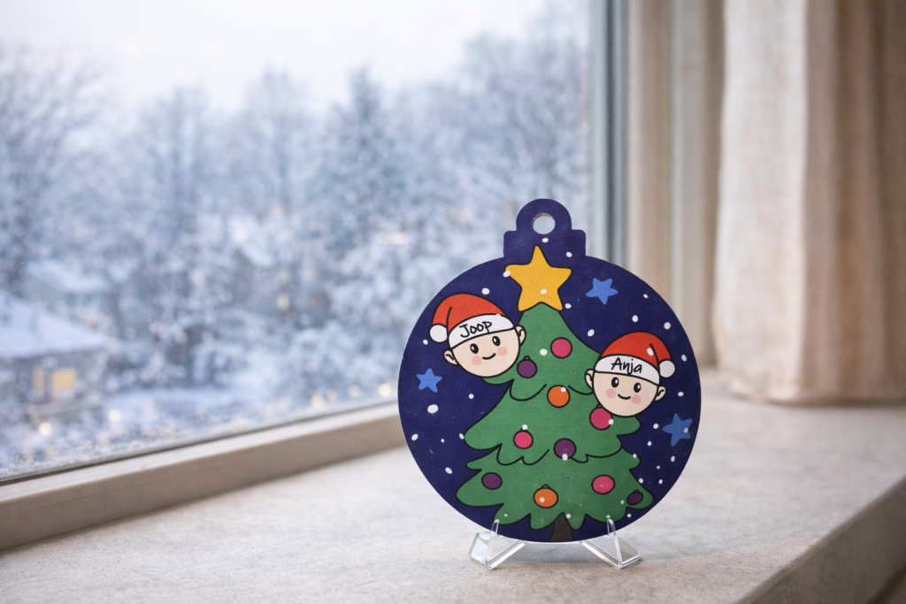 Afbeelding Happy kerstbal voor Joop en Anja